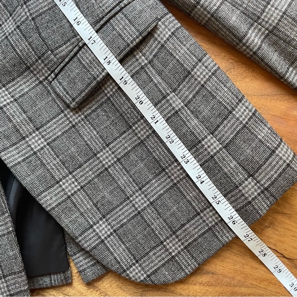 Banana Republic Brown and Gray Wool Heritage Glen Plaid Classic Blazer size 4 - Picture 13 of 14
